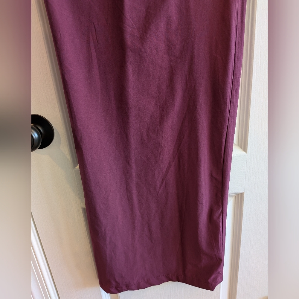 Halara Breezeful Wide Leg Jumpsuit Backless Pocket Burgundy Size S Flowy Resort - Picture 13 of 15